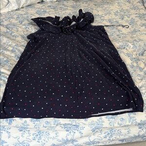 Crown & Ivy Navy Dress with Red and White Dots